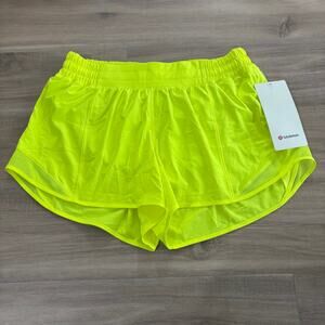 NWT Lululemon Hotty Hot Short II Long 4" Highlight Yellow Women Size 10